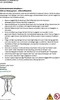 A document with safety instructions and a picture of a table. Náhled obrázku produktu