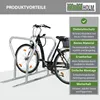 Fahrradanlehnbügel für 4 Fahrräder 140x76x92 cm Stahl Produktbild-Vorschau 7