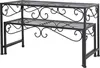 A black metal bench with two tiers and decorative scrollwork. Produktbild-Vorschau