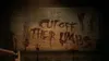 A blood-splattered wall with the words "CUT OFF THEIR LIMBS" scrawled in red. Produktbild-Vorschau