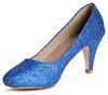 topschuhe24 432 Damen Glitzer Pumps Plateau, Farbe:Blau, Produktbild-Vorschau 3