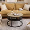 CIRI runder Couchtisch mit Ablage, Schwarz / Artisan Eiche Produktbild-Vorschau 2