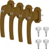 4 x Alu Fenstergriff in Gold F4 abschließbar - Stiftlänge Produktbild-Vorschau 1