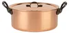 A copper pot with a lid and handles, shown from the front on a white background. Produktbild-Vorschau