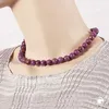 Kette 10mm Rundperle lila-marmoriert Kunststoff 40cm Produktbild-Vorschau 2