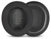 Two black ear pads for headphones, one with a green 'L' logo. Náhled obrázku produktu