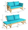 GOPLUS Gartenbank Holz, Gartensofa mit Liegefunktion, 2-3 Produktbild-Vorschau 7