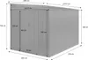 A diagram of a garden shed with dimensions indicated by measurement lines and text. Produktbild-Vorschau