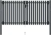 A dark gray metal double gate on a white background. Anteprima dell’immagine prodotto