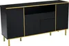 A black sideboard with gold trim and legs is shown against a light gray background. Produktbild-Vorschau