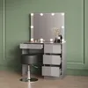 Tavolo da toeletta Livinity Imola Grigio con 4 cassetti, Anteprima dell’immagine prodotto 5