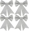 Vánoční mašle 13x11,5cm stříbrné sada 4ks, vánoční dekorace Náhled obrázku produktu 1