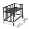 Beistellbett 60x120 cm mit Umbauseite & Rollen -BLACK Produktbild-Vorschau 16