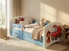 Blaues Kinderbett 140x70 komplett mit Rausfallschutz, Produktbild-Vorschau 4