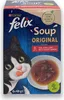 A box of Felix cat food soup with a picture of a cat and a bowl of soup. Produktbild-Vorschau