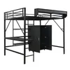 Hochbett mit Schreibtisch, Kleiderschrank und Regal, Produktbild-Vorschau 7