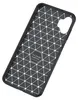 The back of a black phone case with a geometric pattern. Produktbild-Vorschau