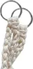 A close-up view of the top portion of a macrame hammock chair, showing the metal rings and the braided rope. Náhled obrázku produktu