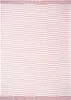 A flat lay of a pink and white striped blanket. Produktbild-Vorschau