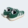 A pair of green Adidas Campus 00s sneakers shown from a diagonal, slightly elevated rear view against a white background. Podgląd zdjęcia produktu