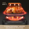A diagram showing how a roasting oven cooks a chicken using heat from the top and bottom. Anteprima dell’immagine prodotto