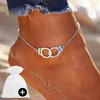 Fußkettchen Fußkette Fußschmuck Fußband Handschellen Silber Produktbild-Vorschau 1