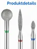 Nagelfräser-Bits 3 Stück Diamant Nagelhautentferner Kugel Produktbild-Vorschau 3