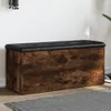 vidaXL Ławka ze schowkiem dąb wędzony 102x42x45 cm materiał Podgląd zdjęcia produktu 2