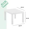 A white table with dimensions indicated by lines and text. Produktbild-Vorschau