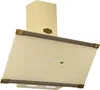 A cream-colored kitchen range hood with brown trim and gold accents, shown against a white background. Produktbild-Vorschau