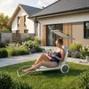 Sonnenliege mit Rädern mit Dach Klappliege Verstellbare Produktbild-Vorschau 2