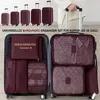 12er Set Packwürfel Weinrot Koffer Organizer Reisegepäck Produktbild-Vorschau 2