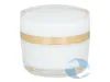 A white jar of cream with a gold band, on a white background. Produktbild-Vorschau