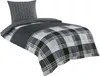 Baumwolle Renforce Bettwäsche 155x200 + 80x80 grau schwarz Produktbild-Vorschau 1