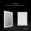 Diagrams showing the dimensions of an LED bathroom mirror and its back view. Náhled obrázku produktu