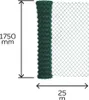 A roll of green chain-link fence with measurement indicators. Podgląd zdjęcia produktu