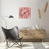 Wanduhr - Quadrat - Glasuhr - Rosa Blätter Palmen - 40x40cm Produktbild-Vorschau 6