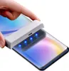 A hand holding a UV light device over a smartphone screen. Produktbild-Vorschau