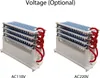 Two ozonator units are shown side-by-side, with text labels indicating different voltage options. Náhled obrázku produktu
