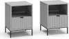 Two identical gray nightstands with black legs are shown against a white background. Voir les images du produit