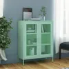 vidaXL Úložná skriňa Mint Green 80x35x101,5 cm Oceľ Náhľad obrázku produktu 2