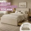 Homestyle4u Polsterbett 140x200 Beige Doppelbett Produktbild-Vorschau 4