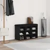 vidaXL Schoenenkast, zwart, eikenlook, 82 x 32 x 50 cm, Productafbeelding-voorbeeld 2