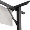 A close-up view of a black metal pergola structure with a white fabric canopy. Produktbild-Vorschau