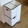 HAJA bidone per cosmetici a pedale in acciaio inox bianco Anteprima dell’immagine prodotto 2