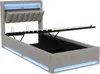 UnboxG Graues Samt-Einzelbett 90x200 cm mit Stauraum, Produktbild-Vorschau 13