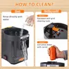 An instructional image showing how to clean a food processor. The image is divided into two sections: 'Host' and 'Cutting mold'. The 'Host' section shows rinsing the main unit with water. The 'Cutting mold' section shows two methods for cleaning the cuttin Náhled obrázku produktu