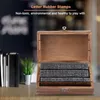 70 kusov vintage drevených písmenkových razníc z gumy, malá Náhľad obrázku produktu 8