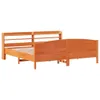 Massivholzbett ohne Matratze Wachsbraun 180x200 Kiefernholz Produktbild-Vorschau 3