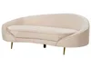 BELIANI Sofa Hellbeige Samt 2-Sitzer Oval Gebogen Dicke Produktbild-Vorschau 3